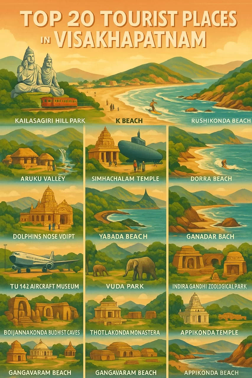 Top20 Tourist Places in Visakhapatnam 2025